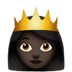 👸🏿 princess: dark skin tone display on Apple